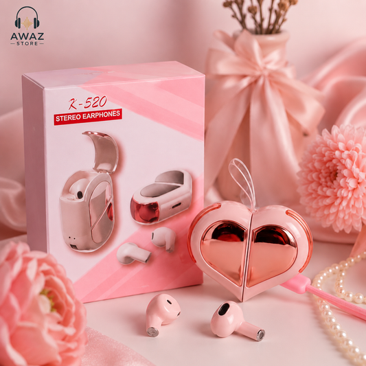Premium 💖 Pink Pookie Heart Earbuds