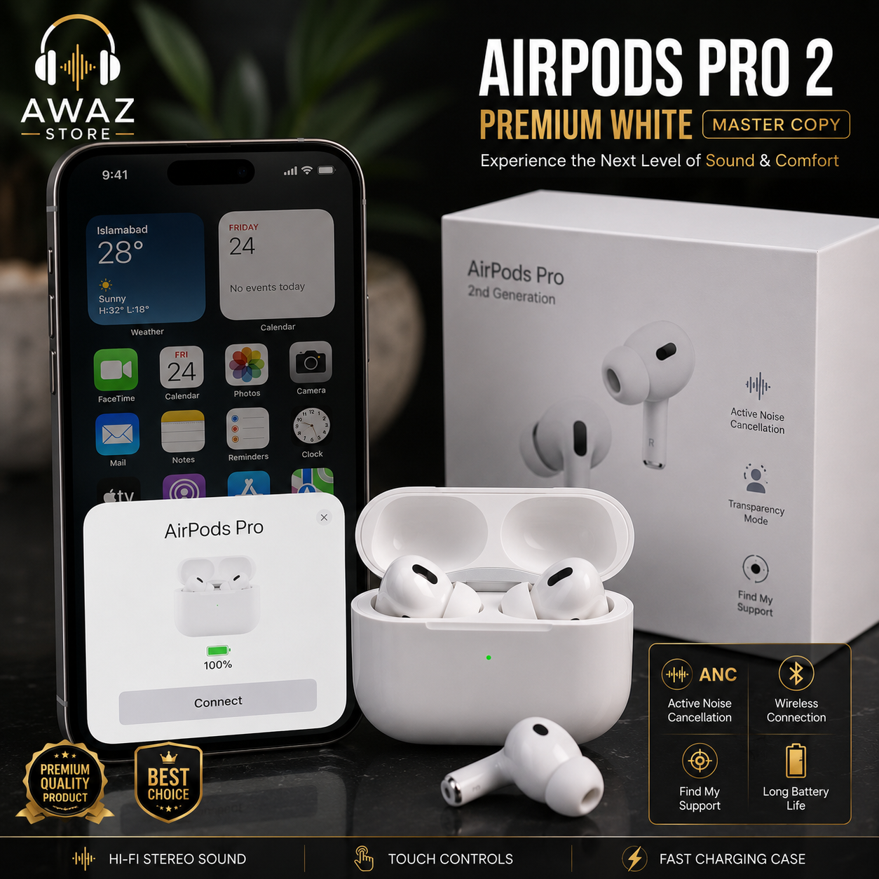 Premium White Airpods Pro 2 Master++