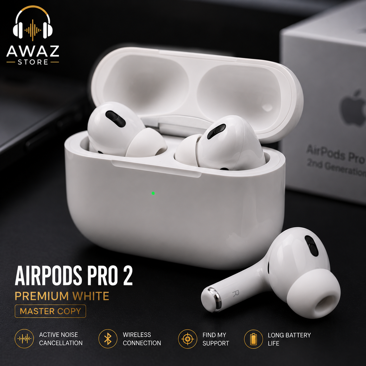Premium White Airpods Pro 2 Master++
