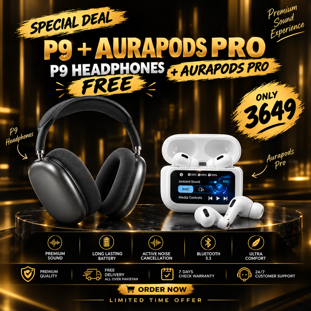 AuraPods Pro +| FREE P9 Headphones