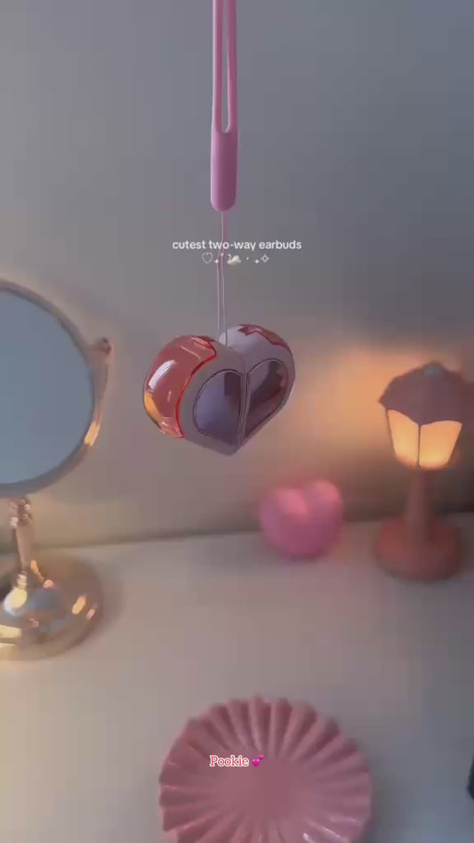 Premium 💖 Pink Pookie Heart Earbuds
